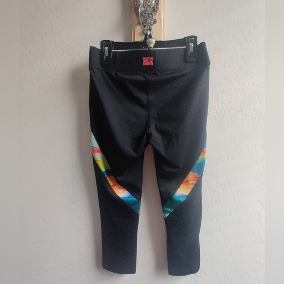 NWOT Fila Sport Black with rainbow stripes Active Running Pants (XS) - Picture 2 of 15